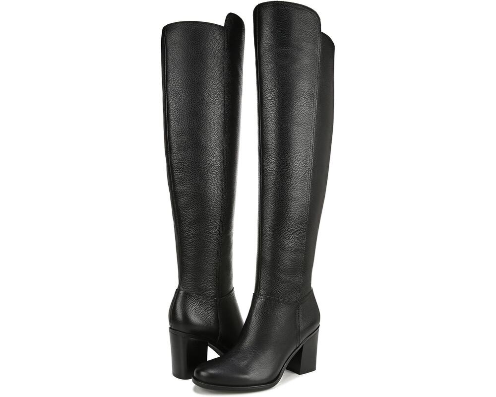 Naturalizer Womens Kyrie Knee High Boots US 8.5 M Wide Calf Black Leather NIB - Picture 1 of 11